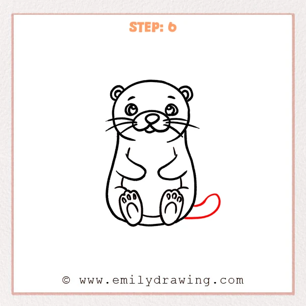 how to draw a sea otter - Step 6